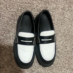 Zara Men's Black and White chunky Loafers